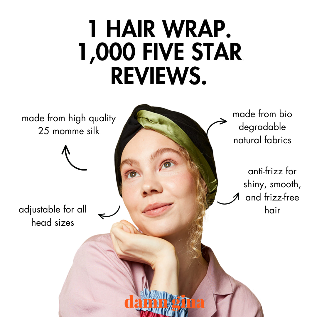 silk hair wrap black Damn Gina