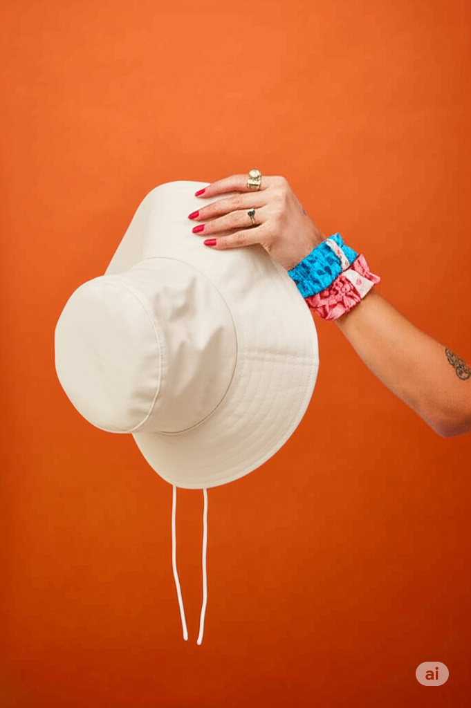 silk-lined bucket hat - wide brim