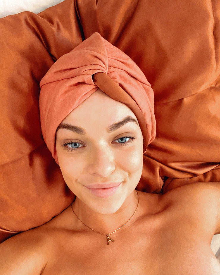 Cinnamon Silk Hair Turban