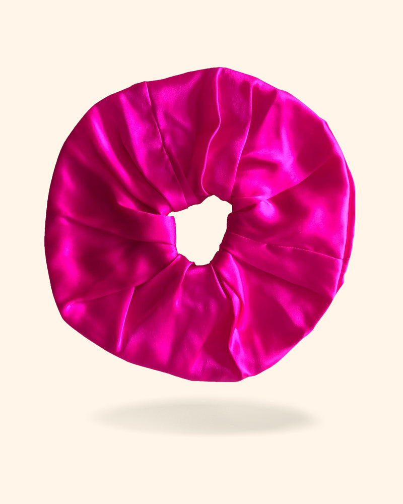 Giant Pink Silk Scrunchie